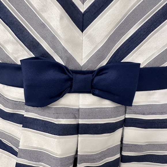 Jona Michelle Navy and White Chevron Dress - Picture 2 of 4